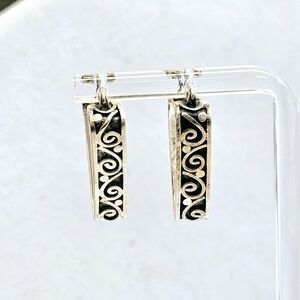 Vintage BA Bali 925 Sterling Scroll Earrings